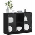 Sideboard mit den Massen 102 x 37 x 75.5 cm in Schwarz und Eichenbraun