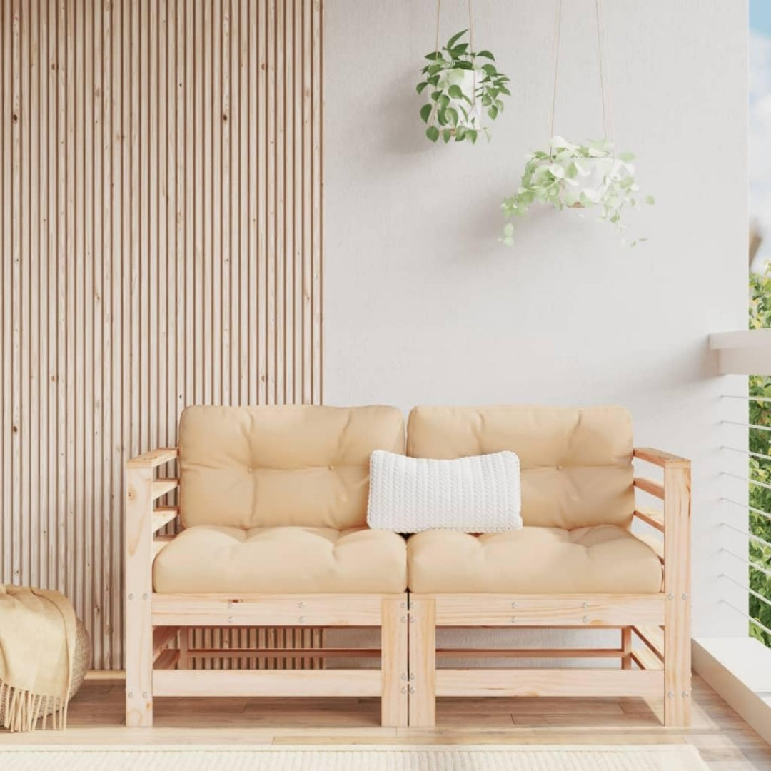 Sofa in Naturbraun aus Kiefernholz