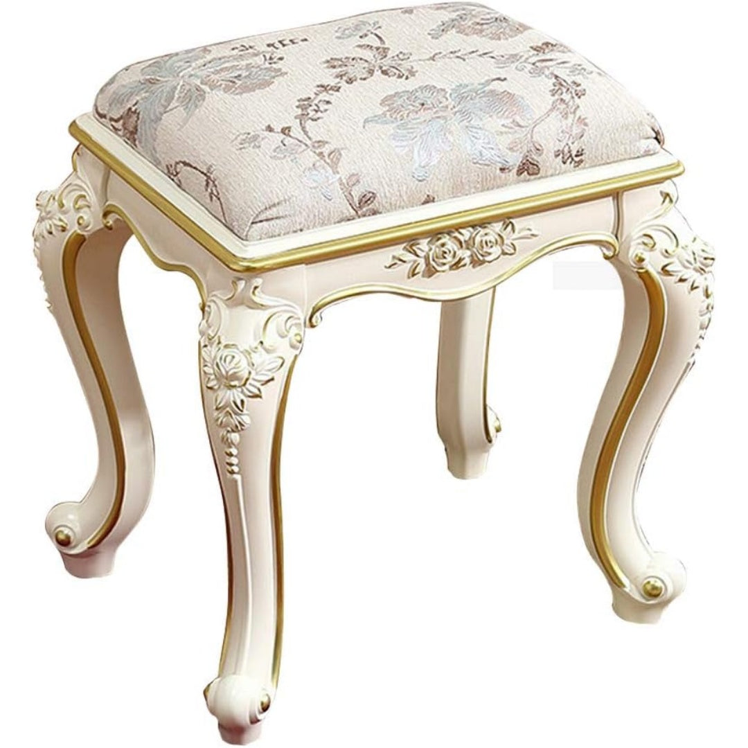Hocker in Weiss und Gold