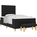 Boxspringbett aus Stoff und Schaumstoff in Schwarz