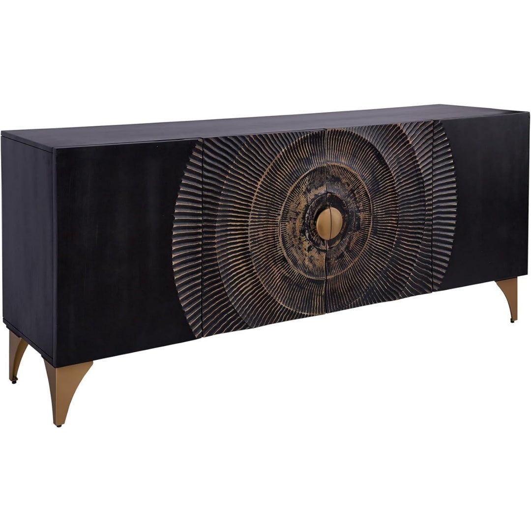Sideboard aus Mangoholz in Schwarz