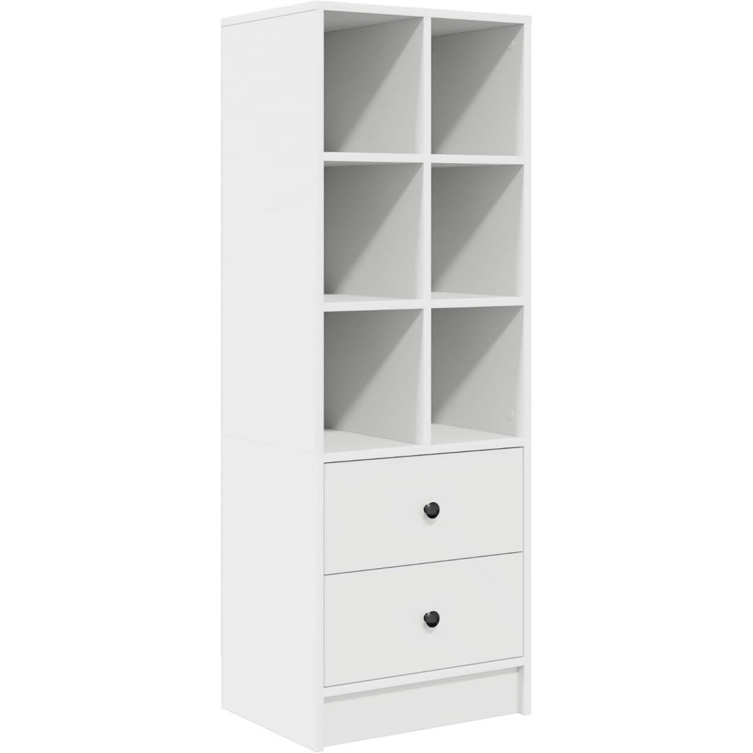 Der Hochschrank nimmt mit 45.5 x 34 x 127 cm Gestalt an