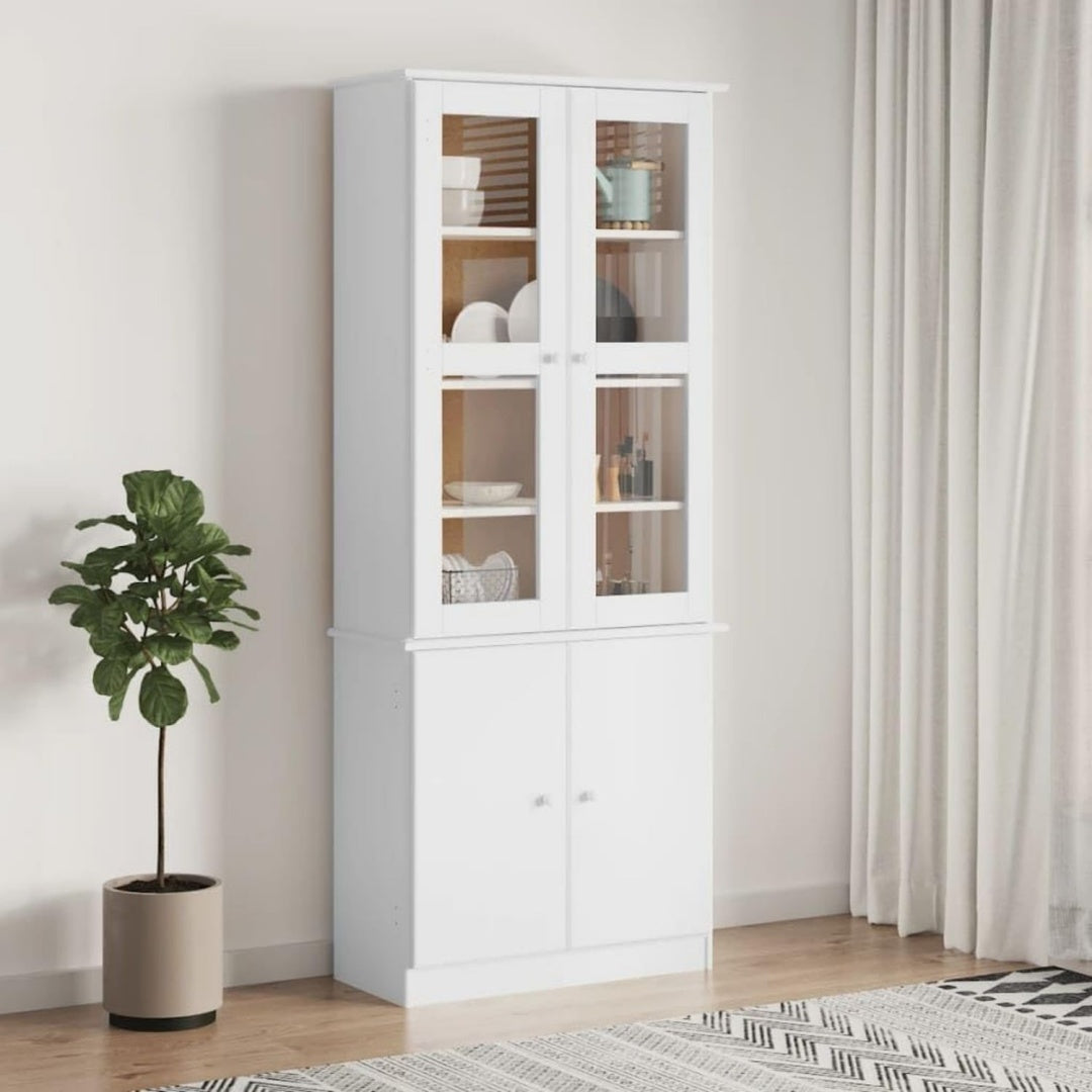 Vitrine mit geschlossenem Stauraum und Glastueren