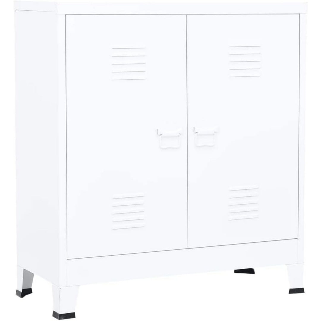 Hoehenverstellung trifft auf ein Metallgestell an dem Sideboard
