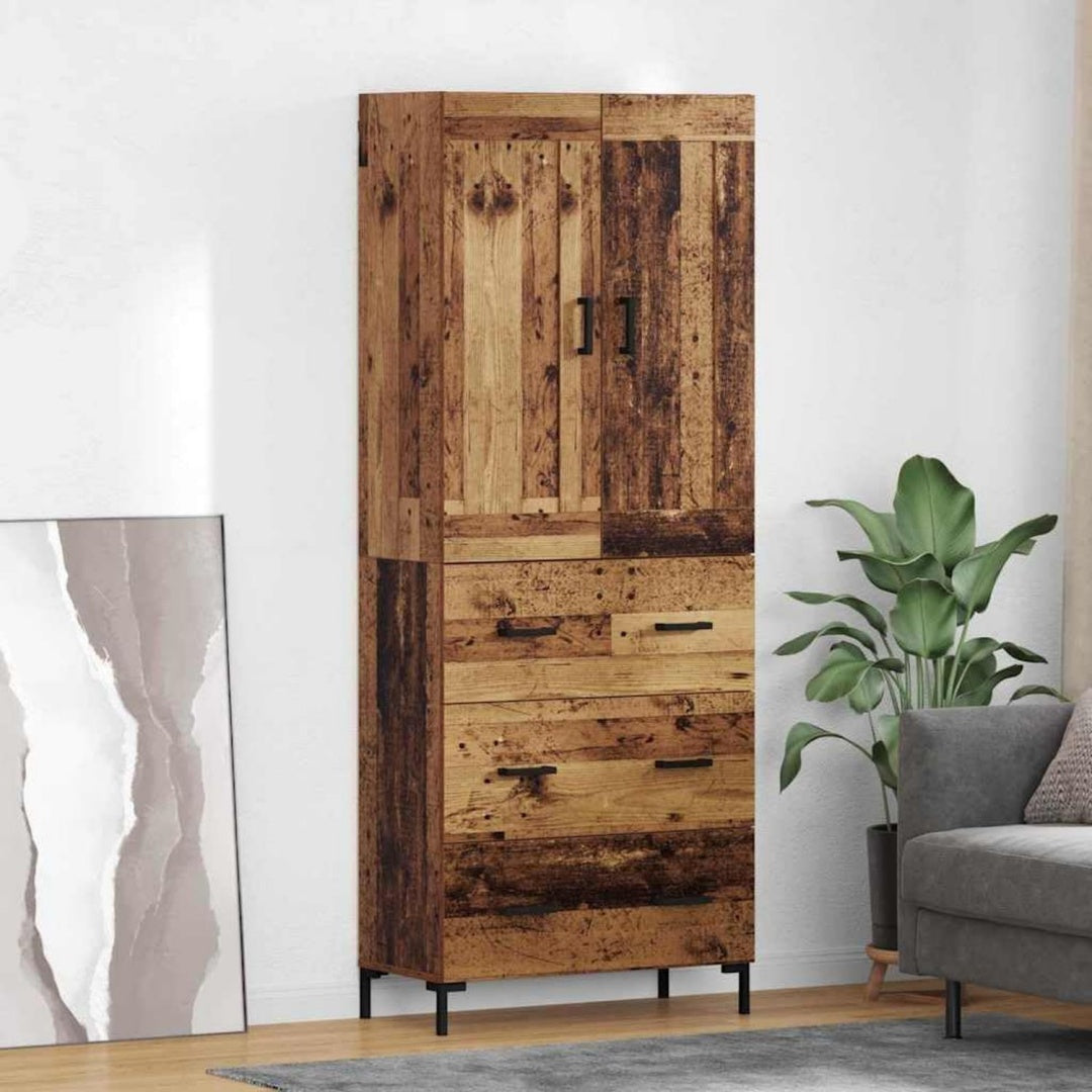 Der Hochschrank vereint Form und ein Metallgestell
