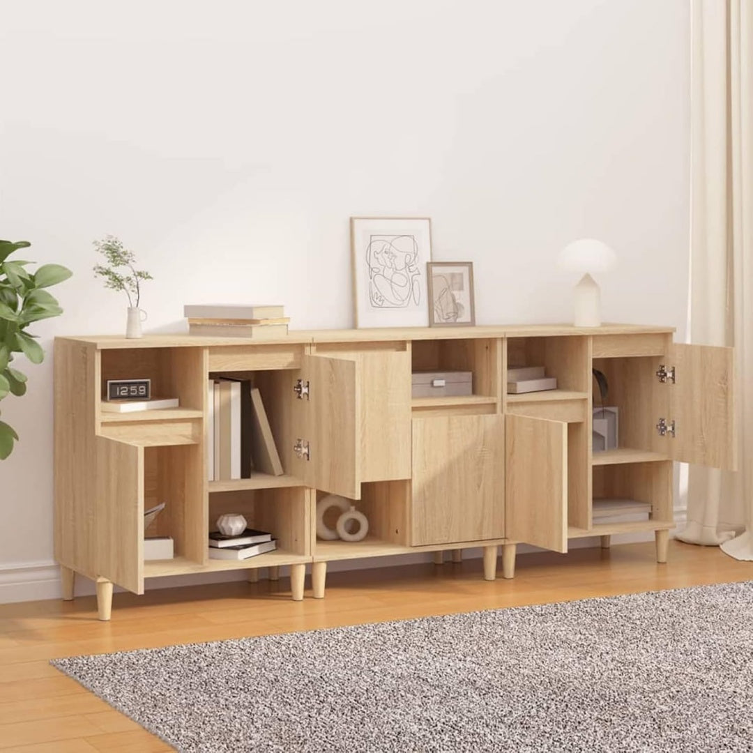 Holzbeine und 2 Tueren an dem Sideboard